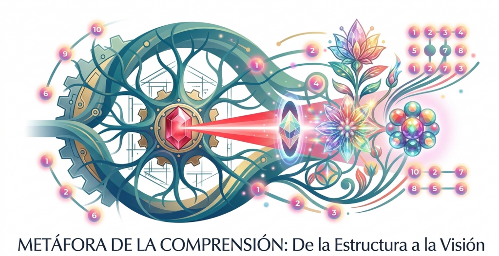 Metáfora visual mente Altas Capacidades: estructura lógica y visión creativa.